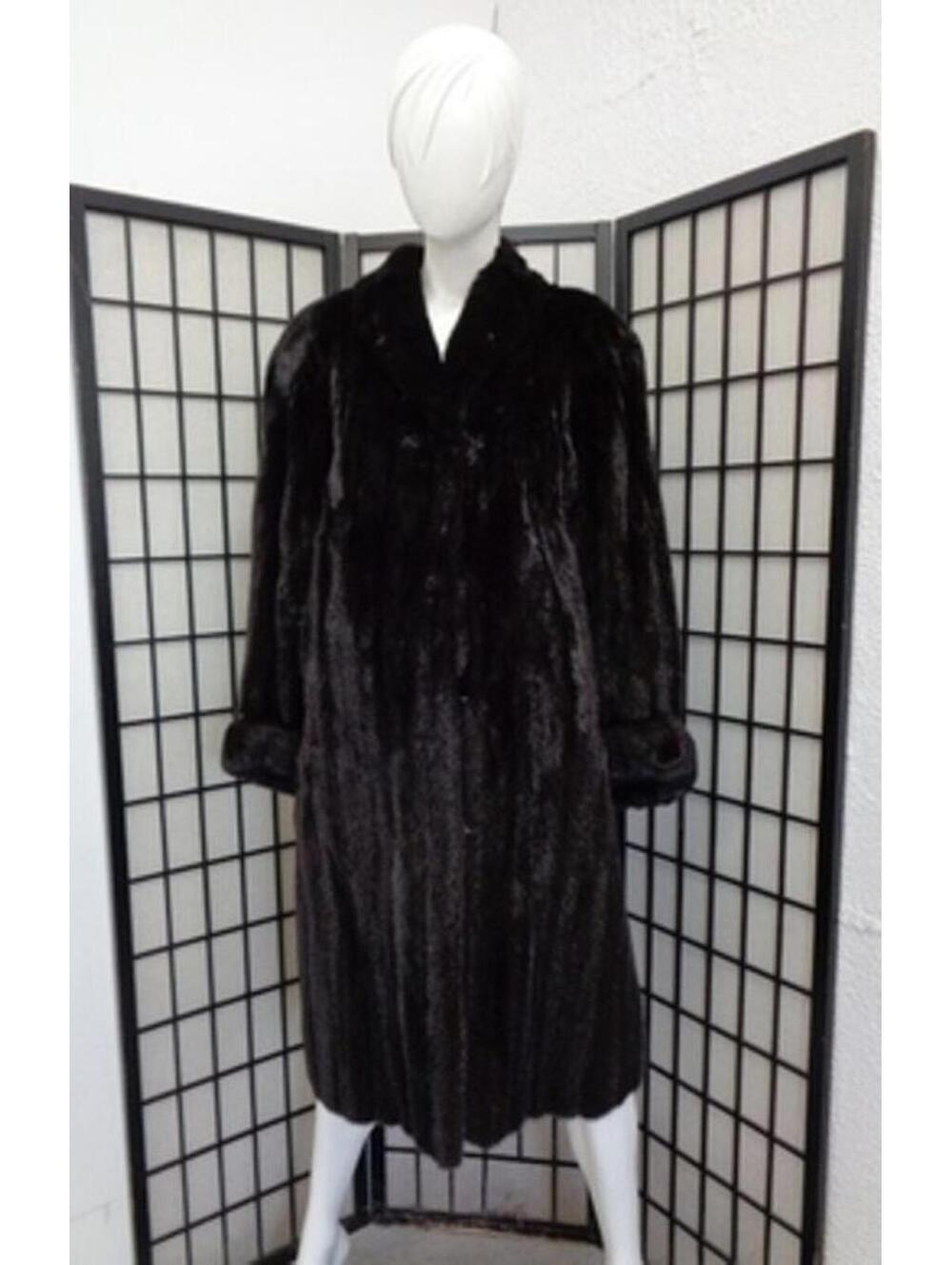EXCELLENT CANADIAN FEMALE DARK RANCH MINK FUR COAT JACKET WOMEN WOMAN SZ 8-10 M